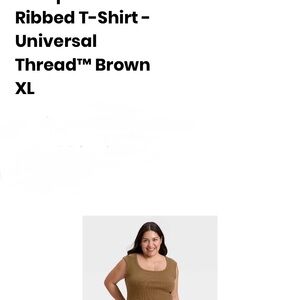 Universal Thread Women's Brown Ribbed Top XL stretch sleeveless cap nwtsq meck